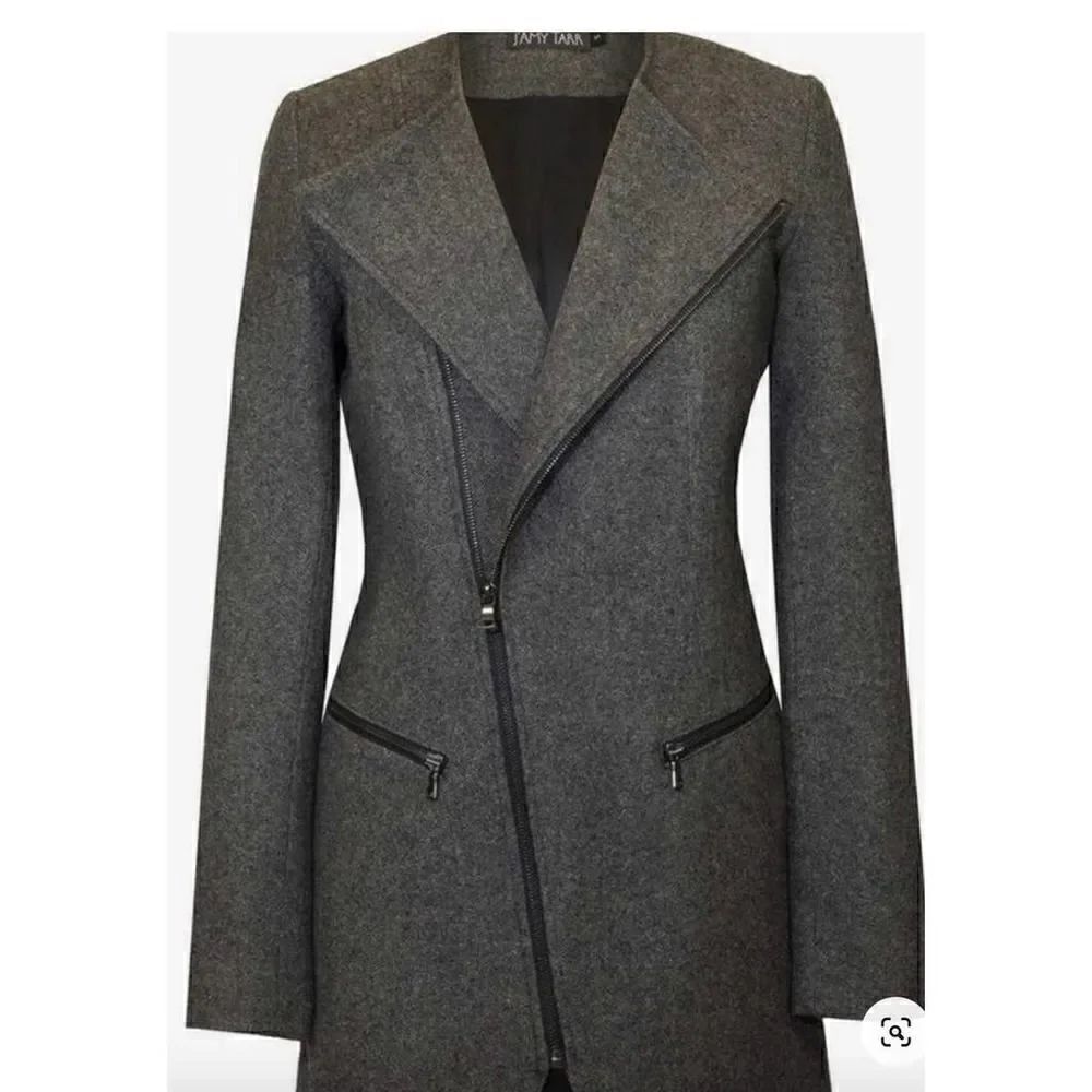 Jamy Tarr Tweed Yarndye Moto Coat NWT M